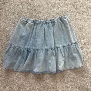 American Eagle Outfitters Ruffle Skirt Blue Denim